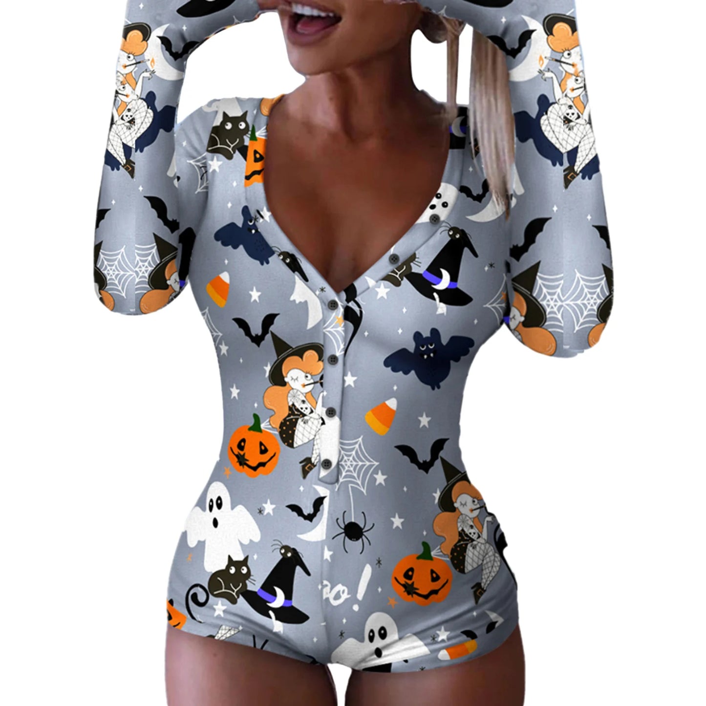 Halloween Long Sleeve Romper Loungewear