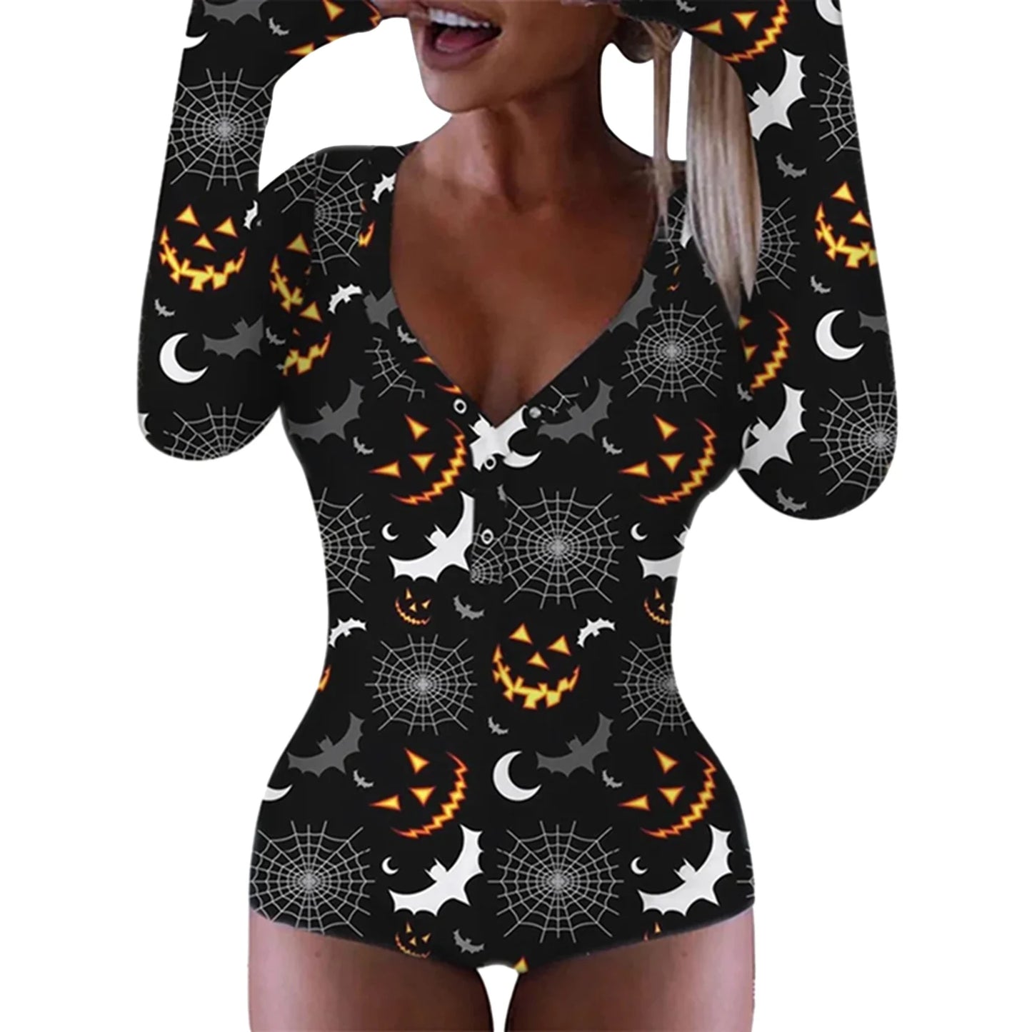 Halloween Long Sleeve Romper Loungewear