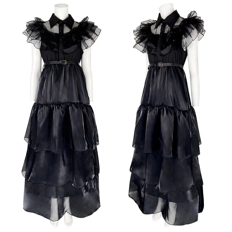 Wednesday Addams Black Dress Cosplay - Halloween 2025