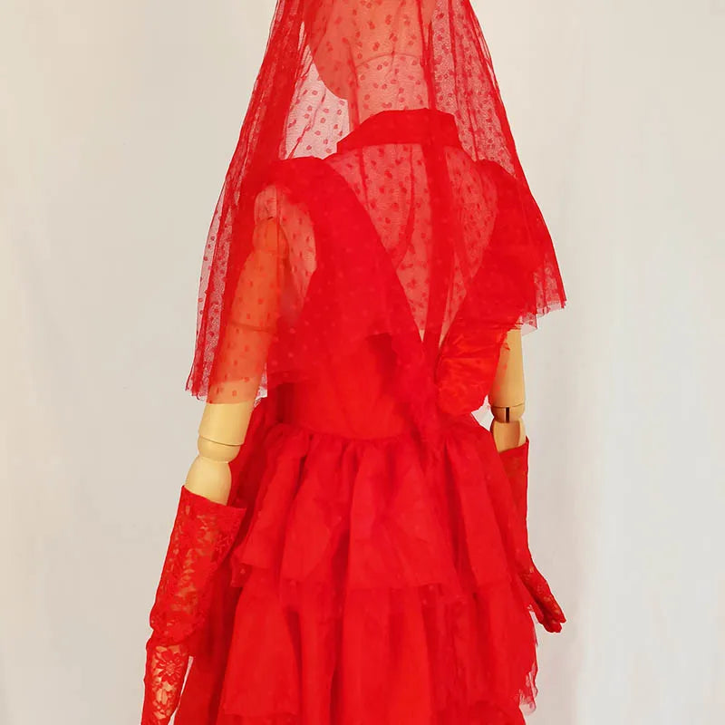 Jolie Lydia Beetlejuice Wedding Dress - Gothic Red Halloween 2025