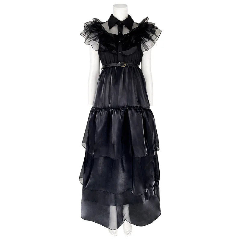 Wednesday Addams Black Dress Cosplay - Halloween 2025