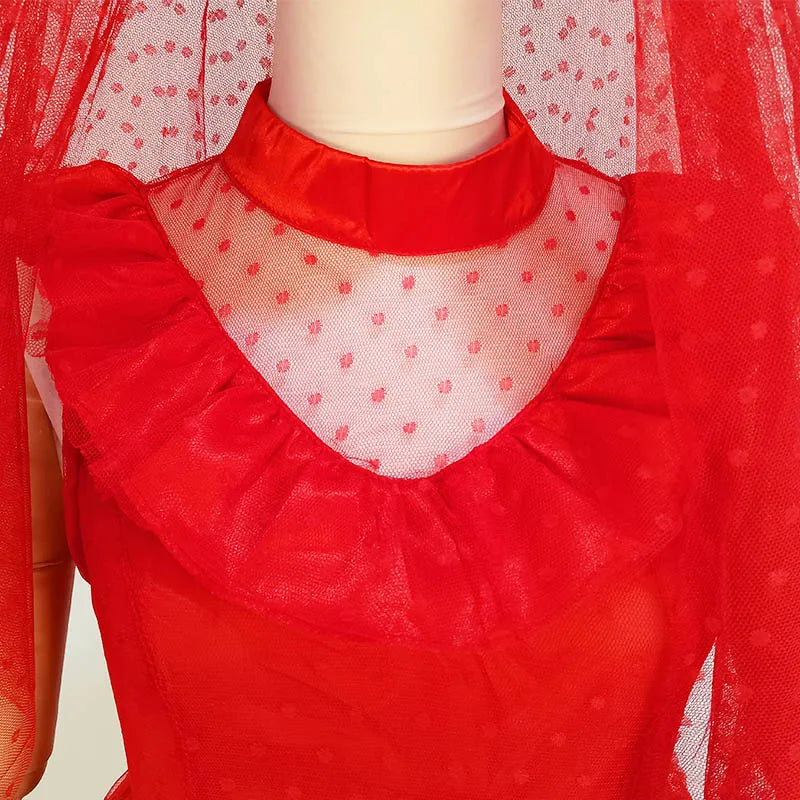 Jolie Lydia Beetlejuice Wedding Dress - Gothic Red Halloween 2025