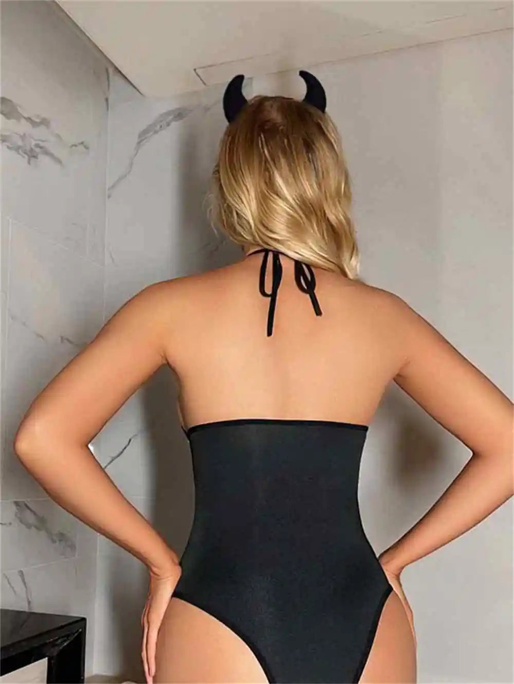 Women's Pushed Up Devil Lingerie Bodysuit