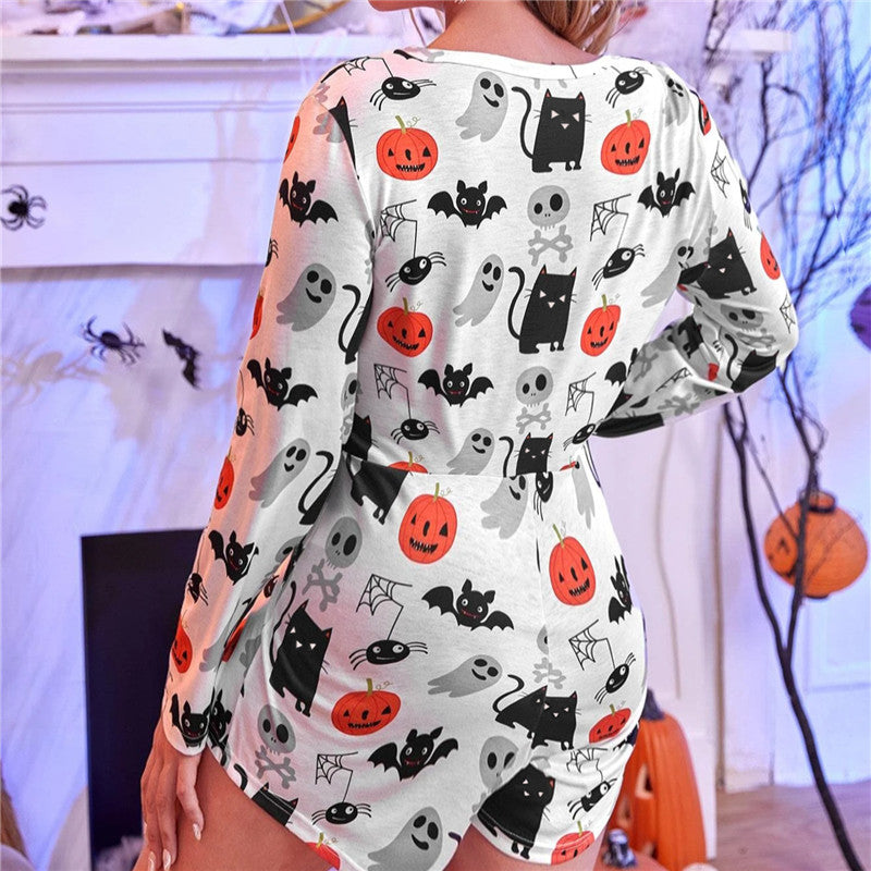 Halloween Long Sleeve Romper Loungewear