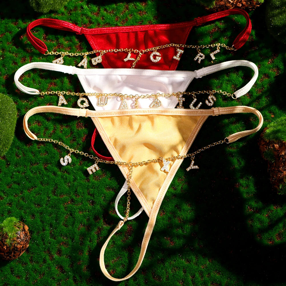 Personalized G-String With Dangling Letters