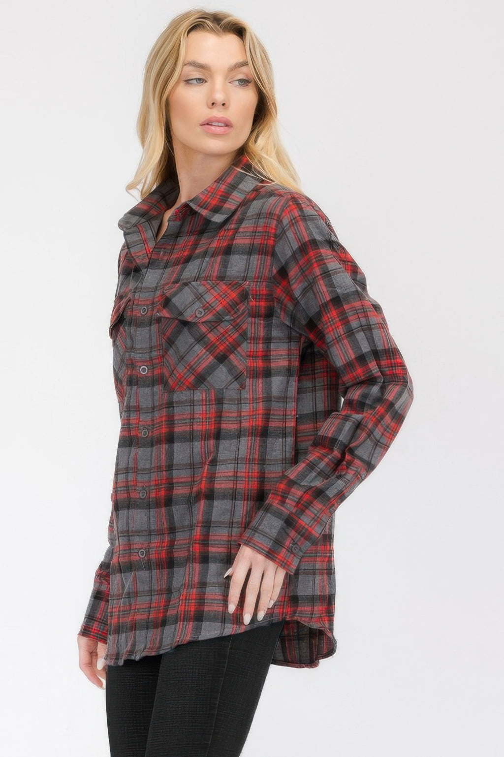 Oversized Plaid Pop Flannel