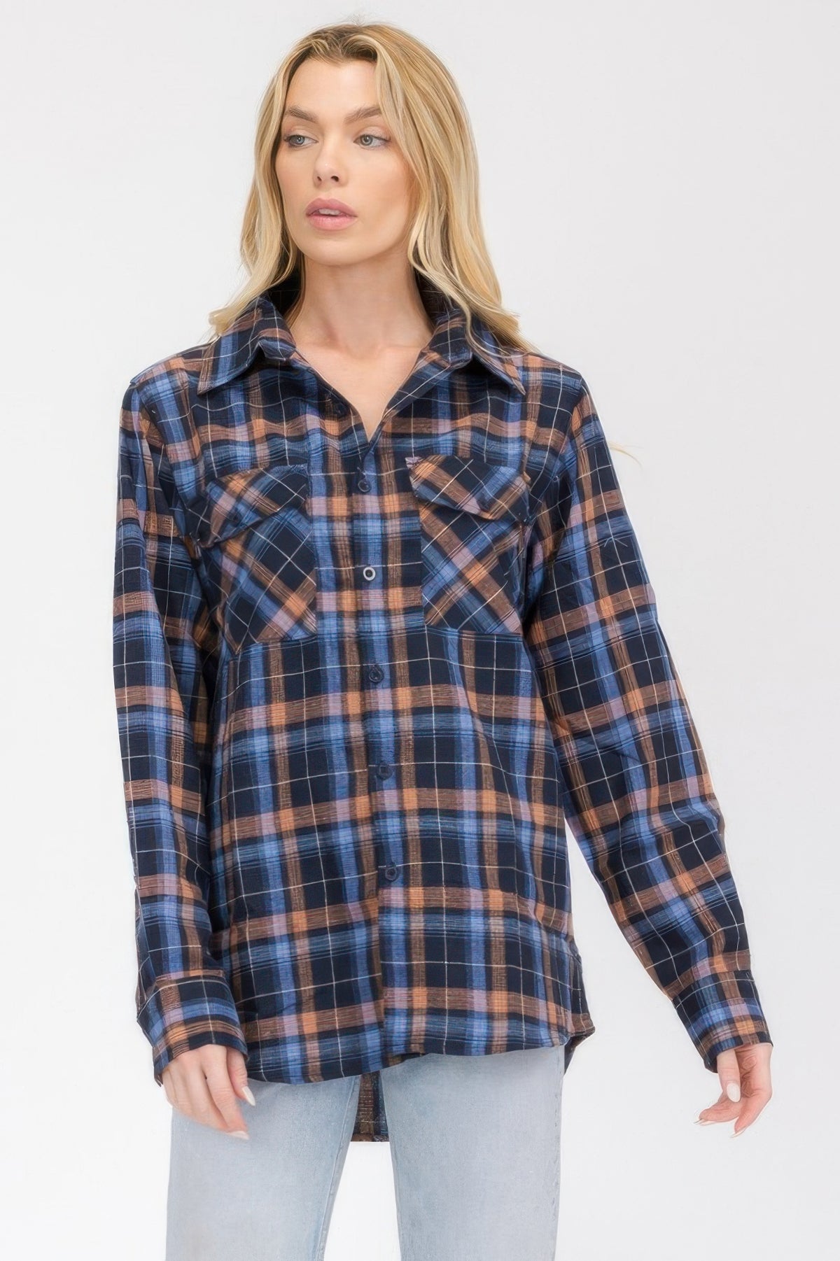 Oversized Plaid Pop Flannel