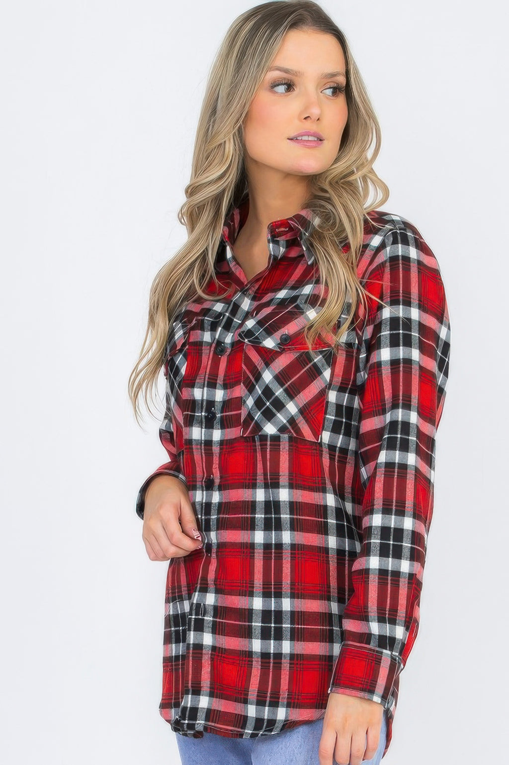 Oversized Plaid Pop Flannel