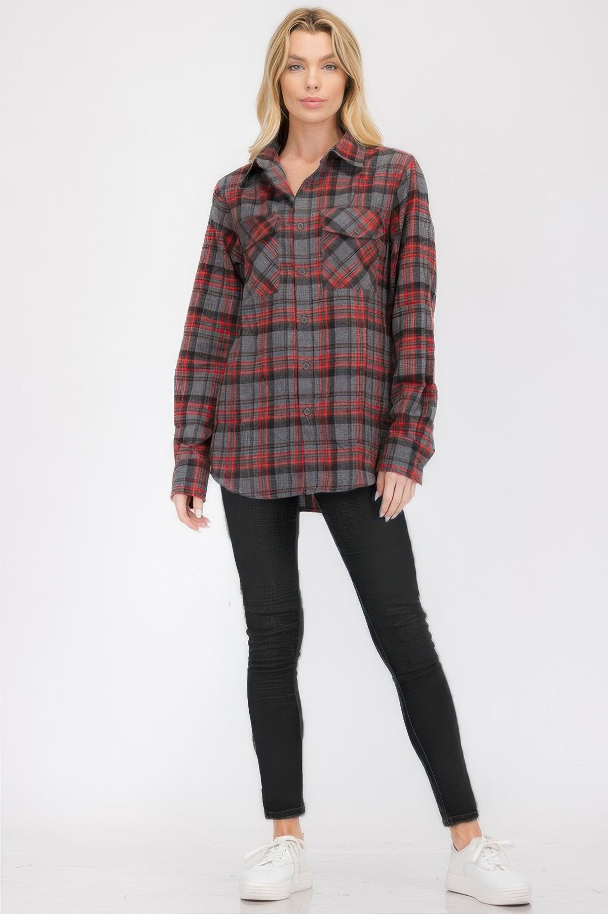 Oversized Plaid Pop Flannel