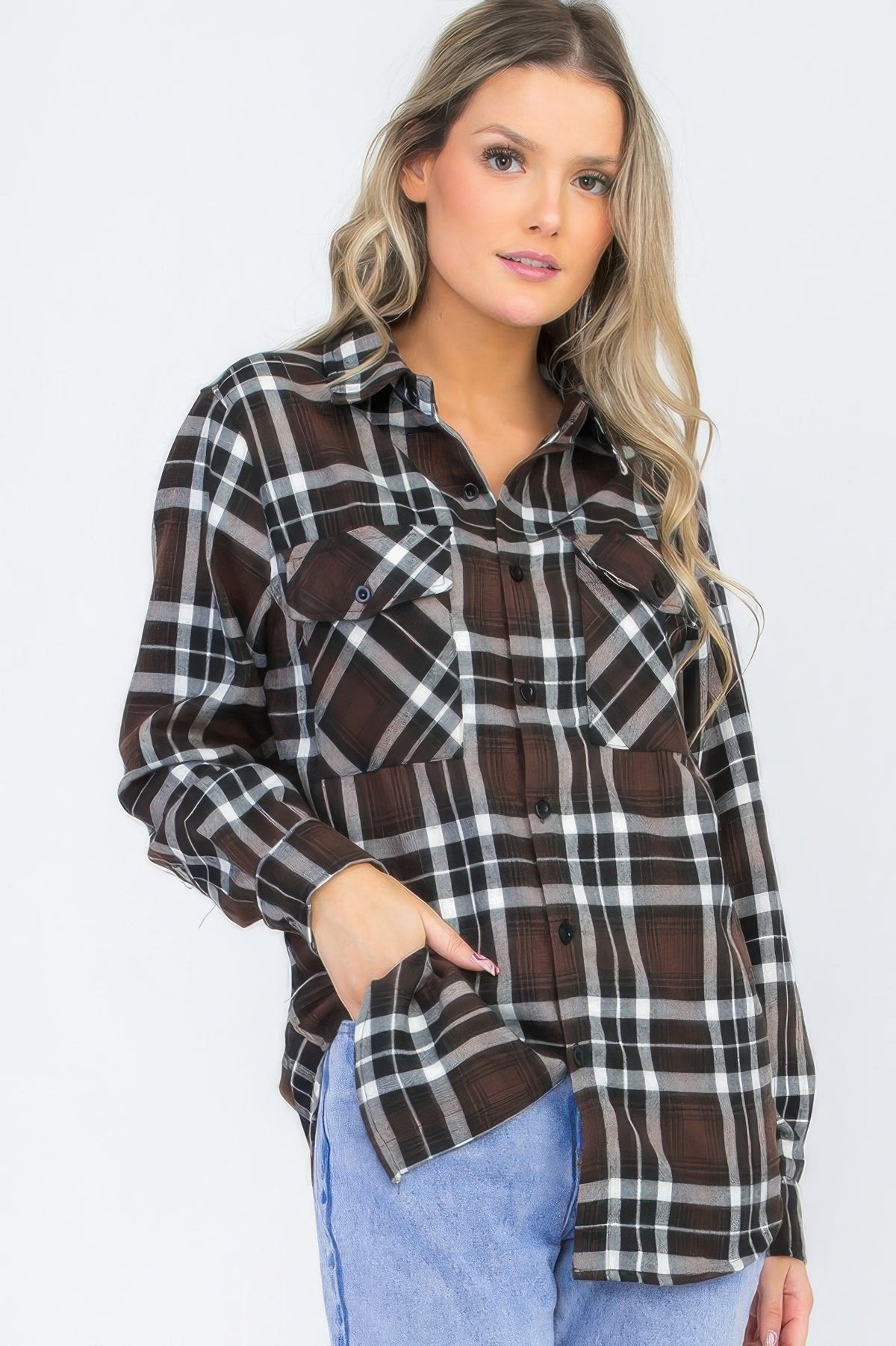 Oversized Plaid Pop Flannel