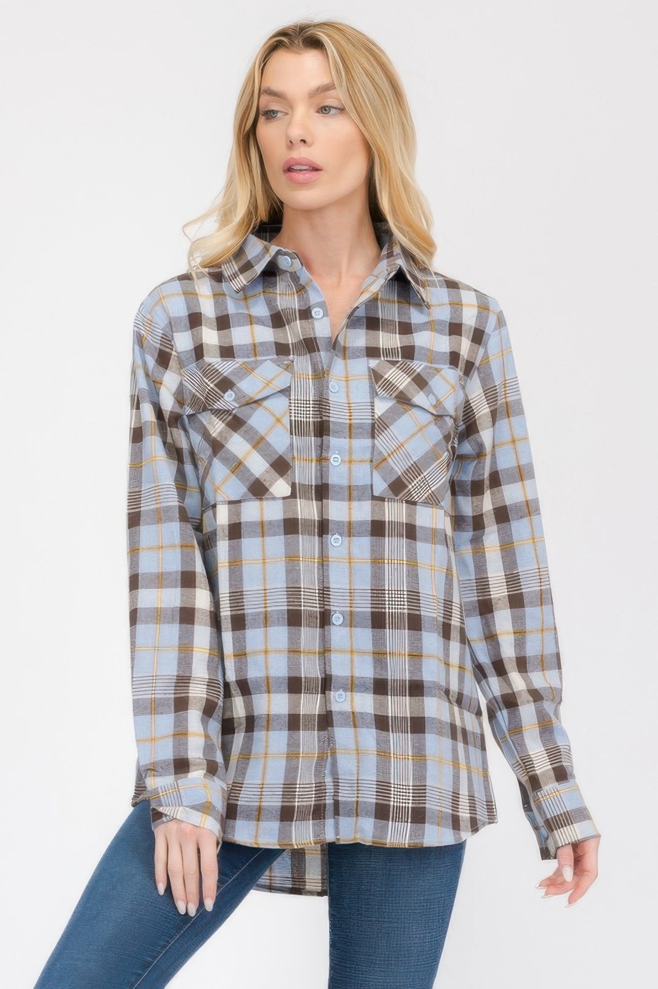 Oversized Plaid Pop Flannel