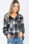 Boyfriend Long Sleeve Checkered Pop Flannel