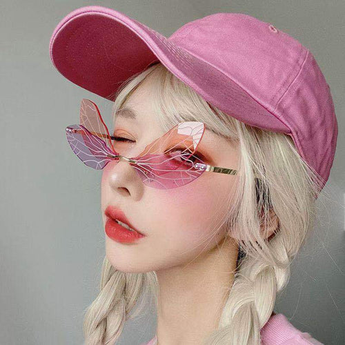 Dragonfly Wing Frameless Pop Sunglasses