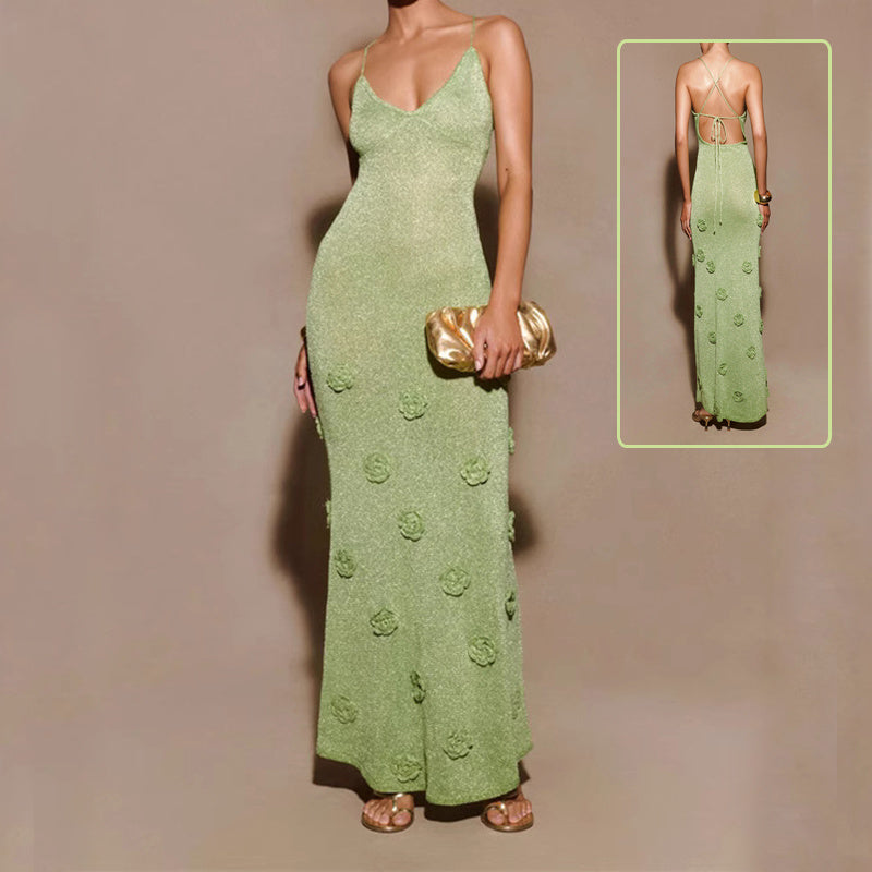 Knitted Suspender Dress – Hand-Crocheted Glitter Elegance