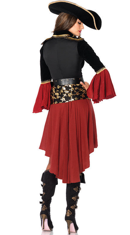 Women's Pirate Costume - Red Game Style Halloween 2025