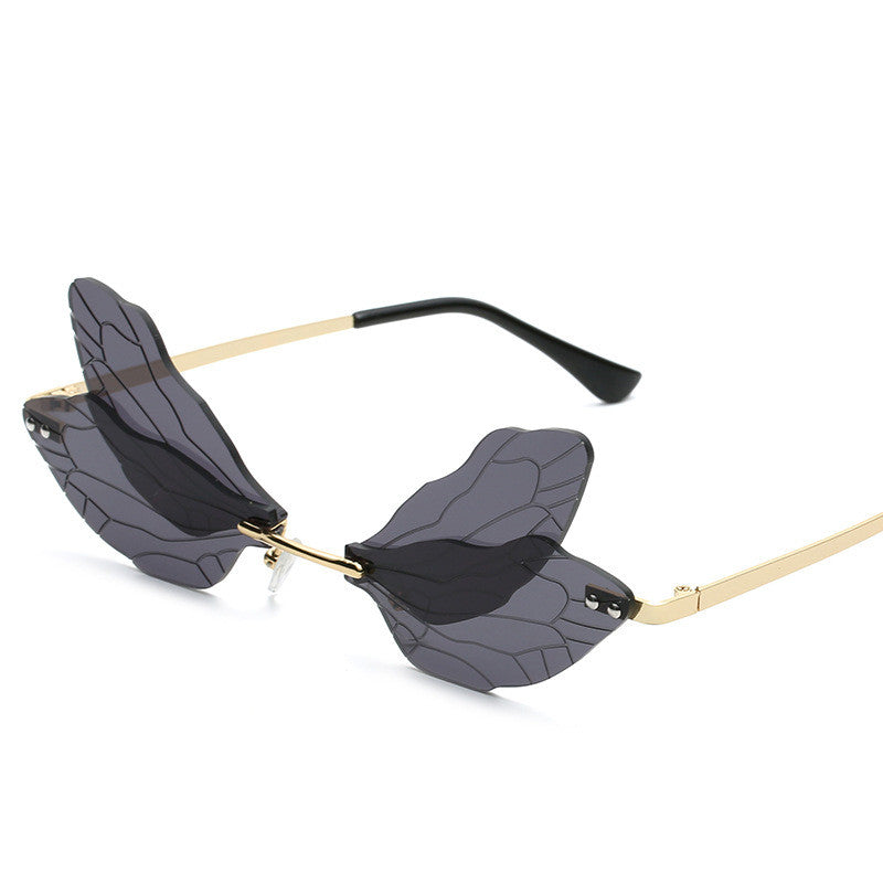 Dragonfly Wing Frameless Pop Sunglasses