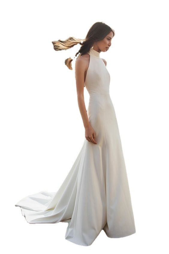 Round Neck Halter Gown Slim Dress