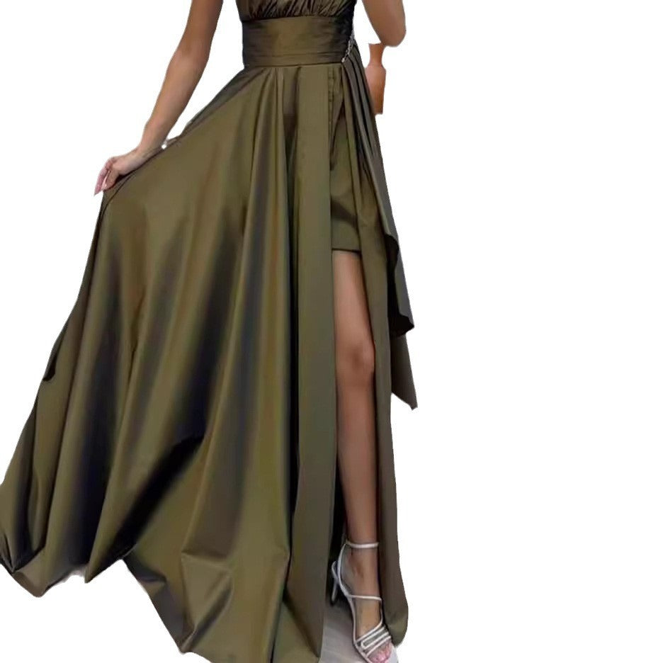Women’s One-Shoulder Layered Evening Dress